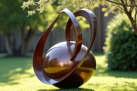 Sculpture métallique contemporaine abstraite pour jardin