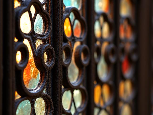 Grille de fenêtre restaurée pour une église médiévale