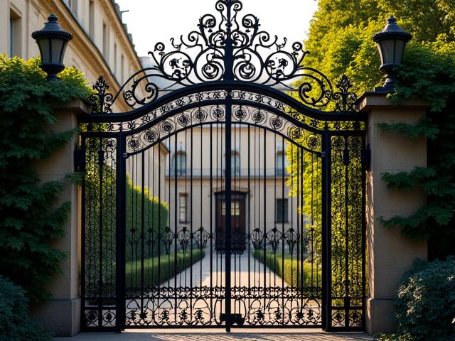Portail majestueux en fer forgé pour une demeure parisienne
